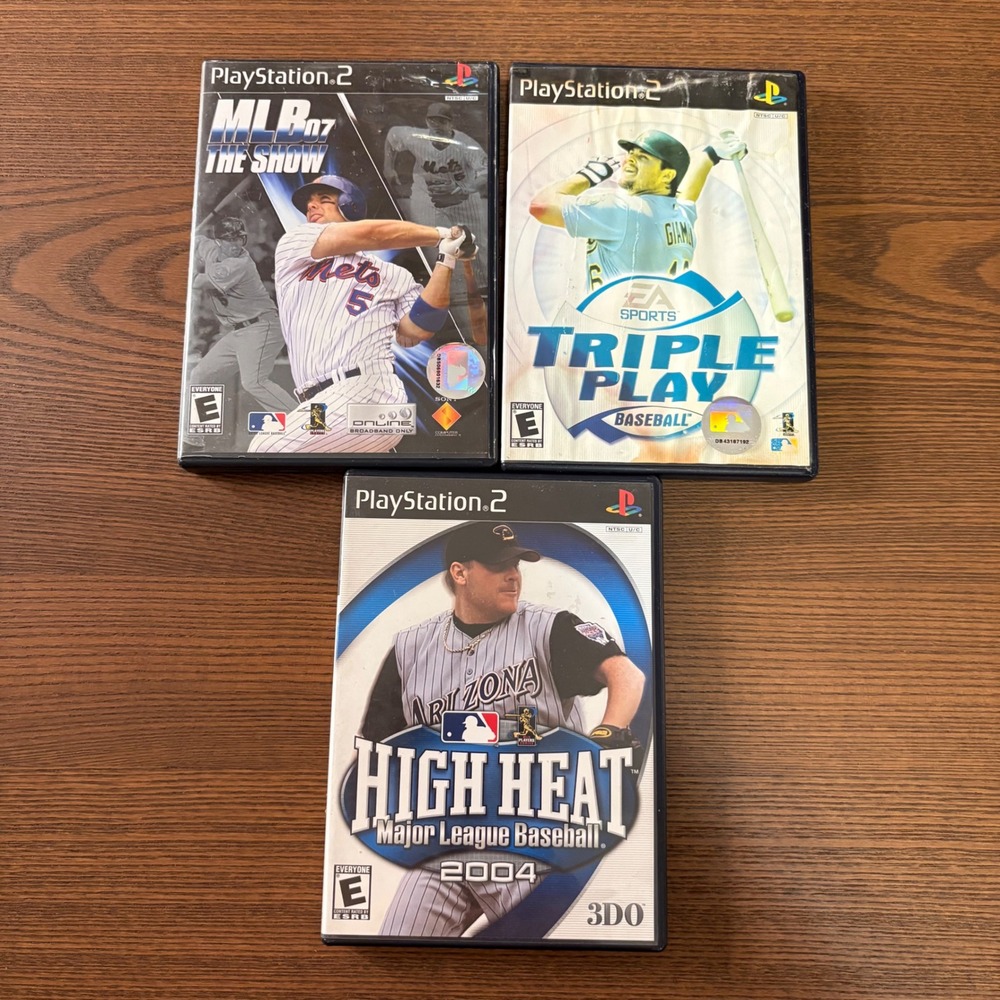 Sony PlayStation 2 Baseball Game Bundle PS2‎ Good MLB Triple Play High Heat